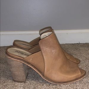 Tan Booties (peep toe)